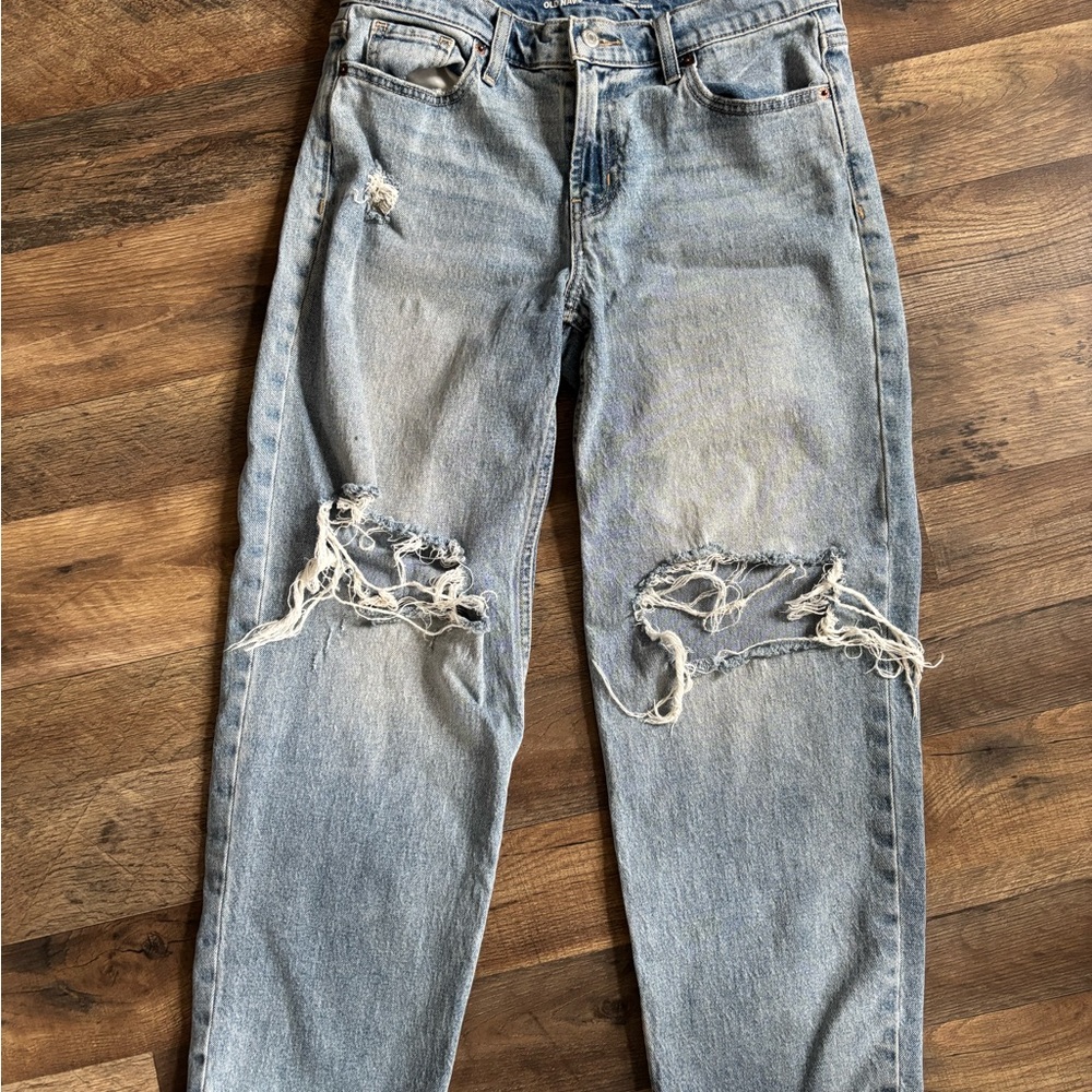 Old Navy Distressed mid-rise boyfriend loose Jeans